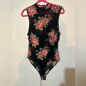 Floral sheer bodysuit